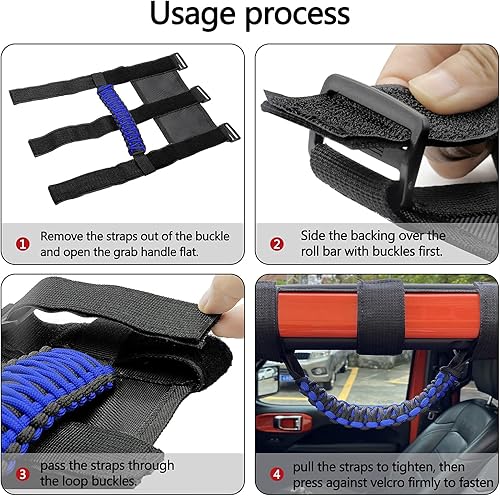 Miniatura 3 de 4 asas de agarre de barra antivuelco compatibles con Jeep Wrangler JLU JK JKU TJ YJ LJ JT JL y Gladiator JT 1987-2021 UTV y ATV, se adapta a barras