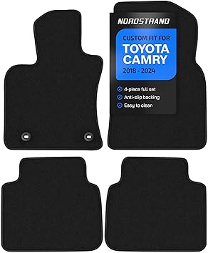 Floor Mats for Toyota Camry 2018-2024 - Custom Fit 3D Carpet Mats - 1st & 2nd Row Set - Anti-Slip Backing - Carpet All Weather Car Floor Liners