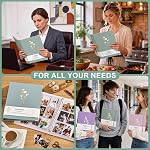 OVESMUSL Aesthetic 3 Ring Binder 1 Inch Set of 2, Decorative Hardcover Paper Binders for School, Office and Recipe Organizing, Fits 8.5 x 11 Letter Size, Sage Green and Pale Pink