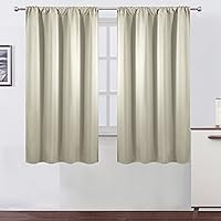 Vista 90 de LEMOMO Cortinas opacas de 42 x 84 pulgadas, juego de 2 paneles de cortinas con aislamiento térmico para oscurecer la habitación, cortinas