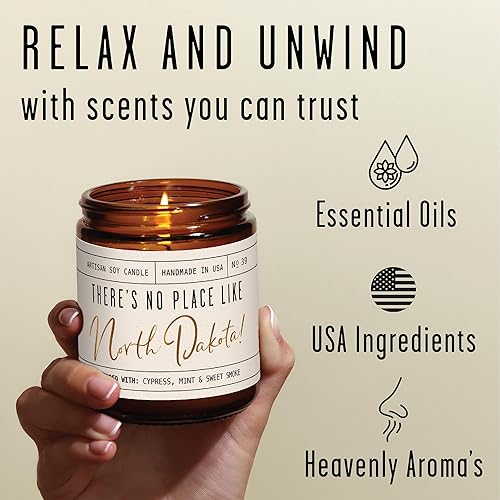 Vista 280 de Regalos de Nueva York, decoración de Nueva York para el hogar – 'There No Place Like New York Candle, con manzana jugosa, canela y calabaza I New