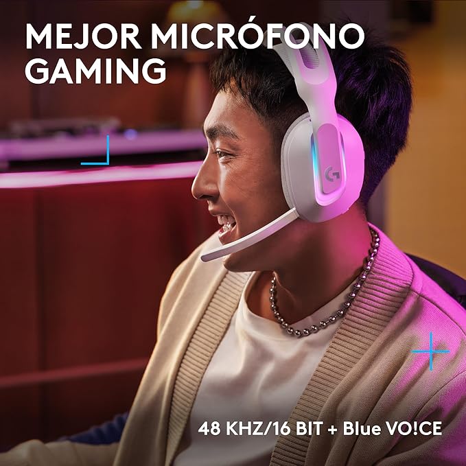 Audifono Gaming Logitech G G522 90H Lightspeed Bluetooth RGB cable USB-C White