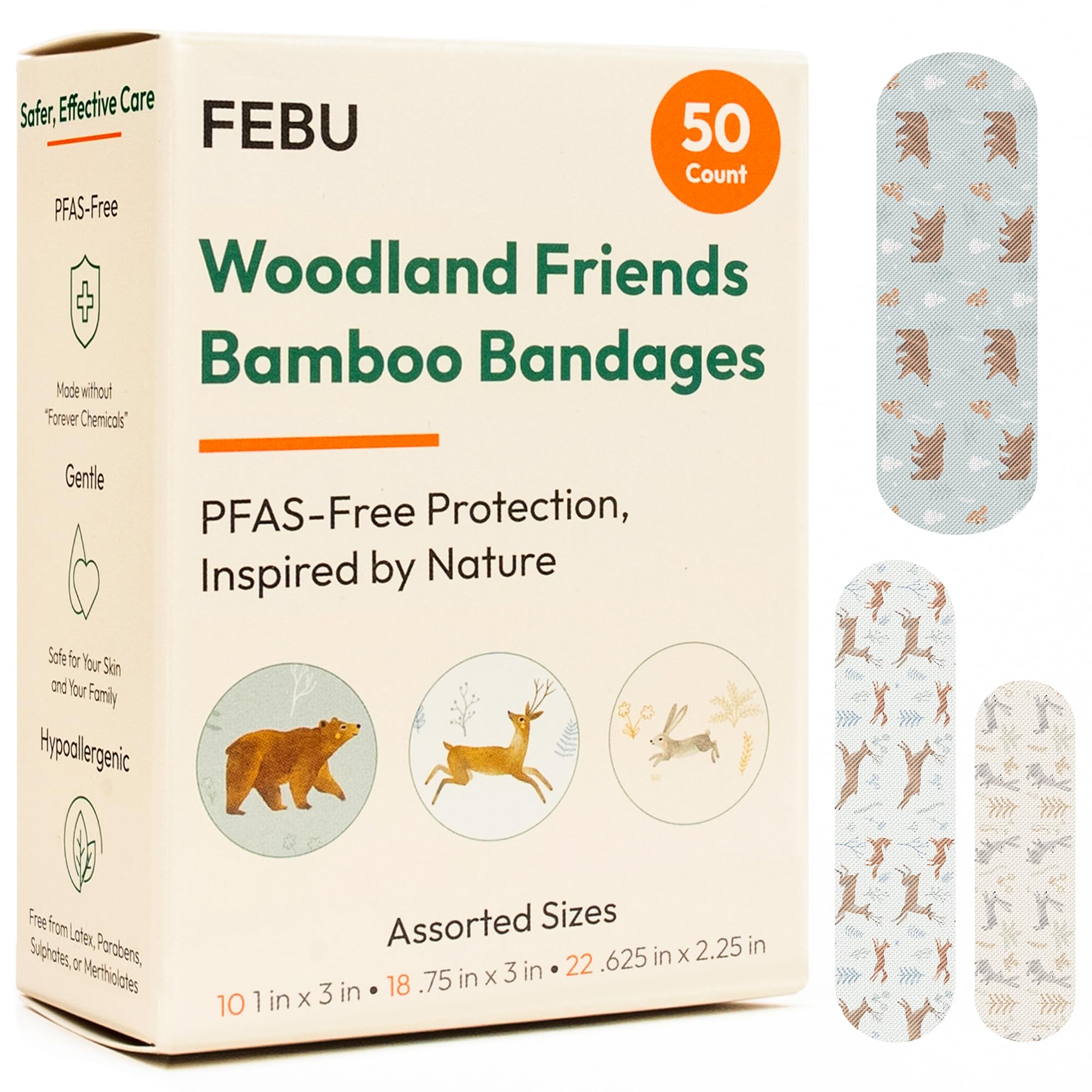 FEBU PFAS Free Large Bamboo Bandages, 20 Count — Amazon image 10