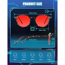 TIJN Red Lens Blue Light Blocking Glasses - Round Frame, Dual AR Coating, Computer & Gaming Eyewear for Screen Use, Tortoise
