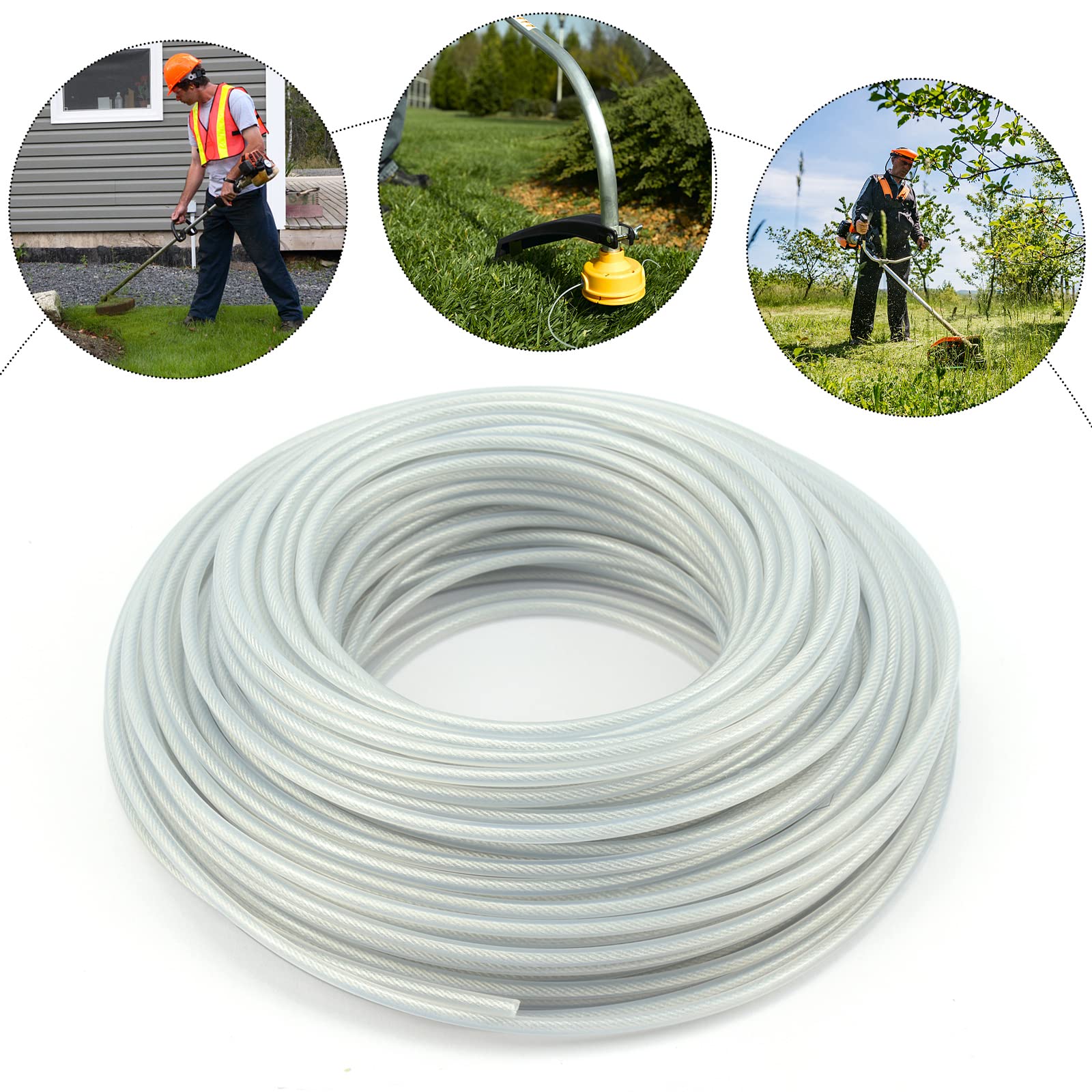 staaldraad trimmerdraad, 3 mm x 41 m stalen nylon draad staaldraad trimmerdraad, 3 mm x 41 m stalen nylon draad