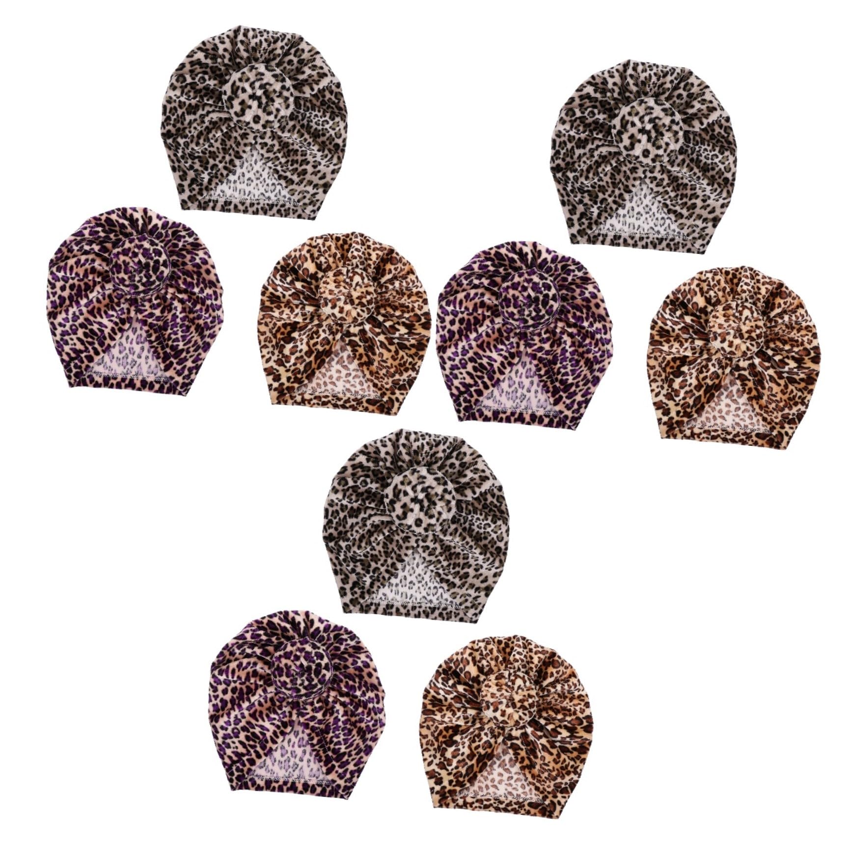 Neugeborenenmütze Wintermütze Wintermütze Kopfschmuck -Turban-mütze Hüte Für -Ohr-Hut -turbanmütze Baumwolle Leopard