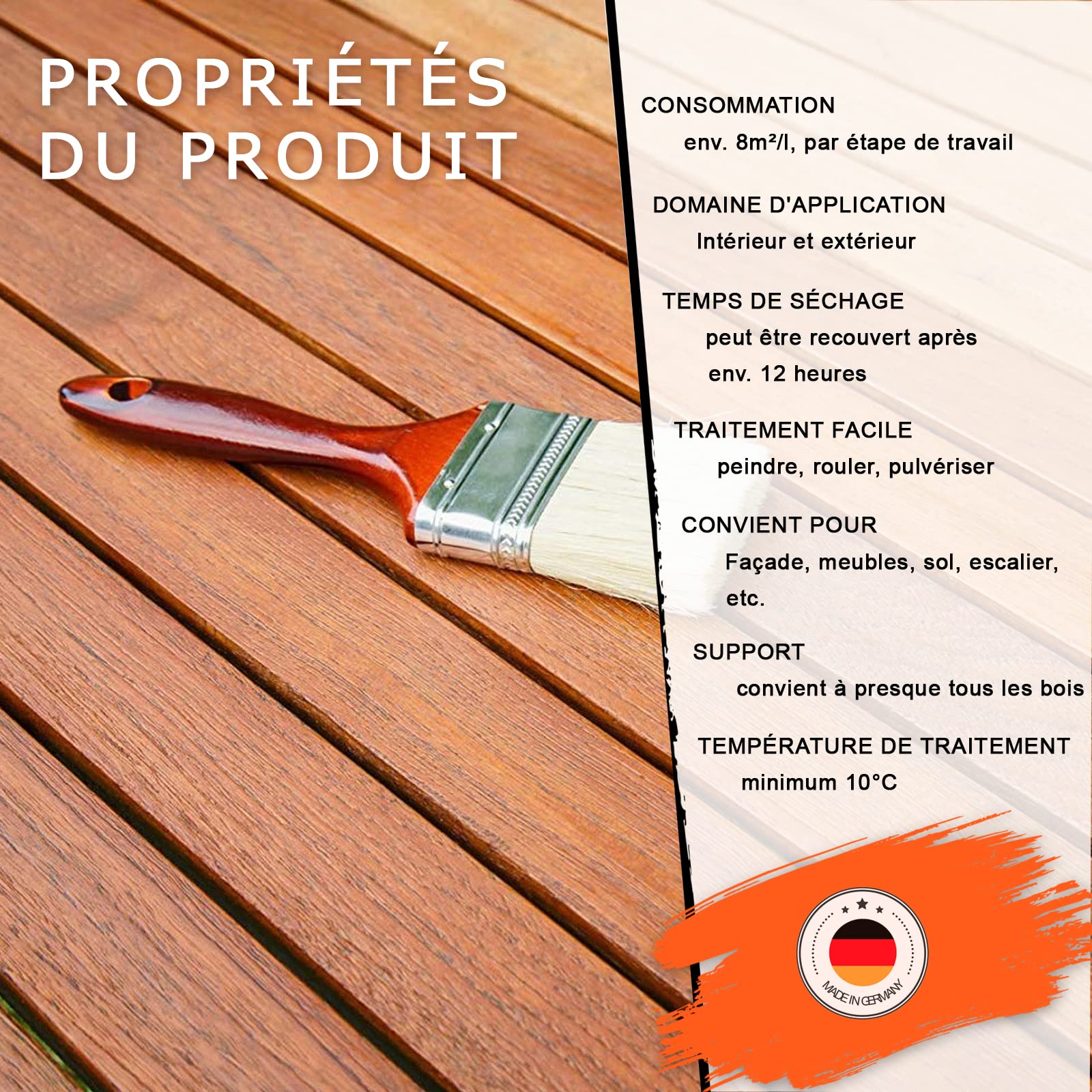 BEKATEQ LS-150 Vernis bois PU monocomposant 2,5l Incolore satiné I Pour escaliers, parquets, meubles & bateaux I Résistant aux intempéries, à l'eau douce et à l'eau de mer avec protection UV