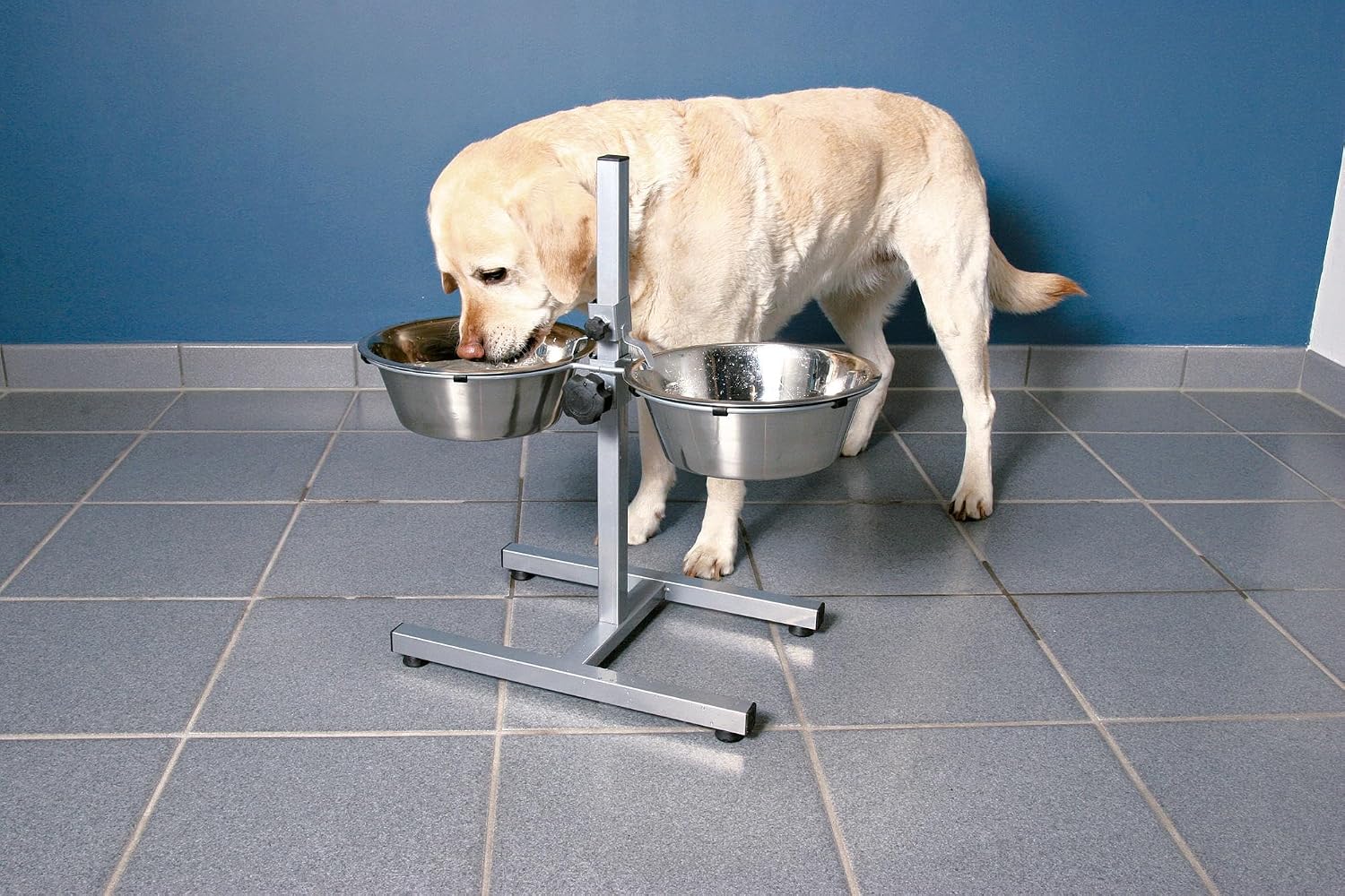 TRIXIE Dog Bowl Stand, w. 2 Stainless Steel Bowls, 2.8 l