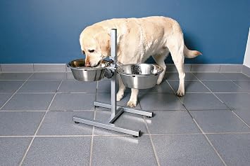 Trixie Köpek Paslanmaz Çelik Mama&Su Kabı,Ayaklı,2×2,8L/Ø24Cm