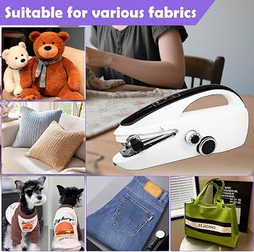 Handheld sewing machine, mini portable sewing machine, electric and lightweight, suitable for beginners to DIY home sewing machines, emergency repair of clothing and fabrics