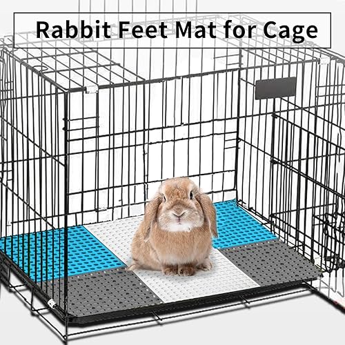 Miniatura 2 de BNOSDM Alfombrilla para patas de conejo, 4 unidades, tapete de plástico para descansar con agujero para conejillo de indias, chinchilla, hurón,