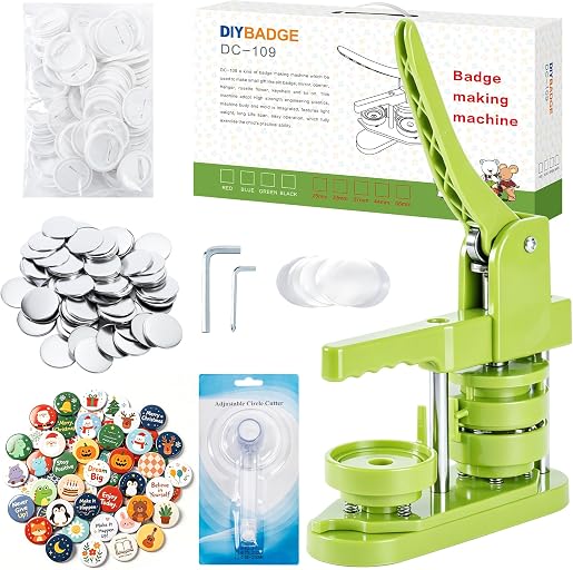 Button Maker Machine 58mm (2.25 in) Installation-Free, DIY Button Pin Maker Machine, Badge Punch Press with Free 100pcs Badge Supplies & Pictures & Circle Cutter