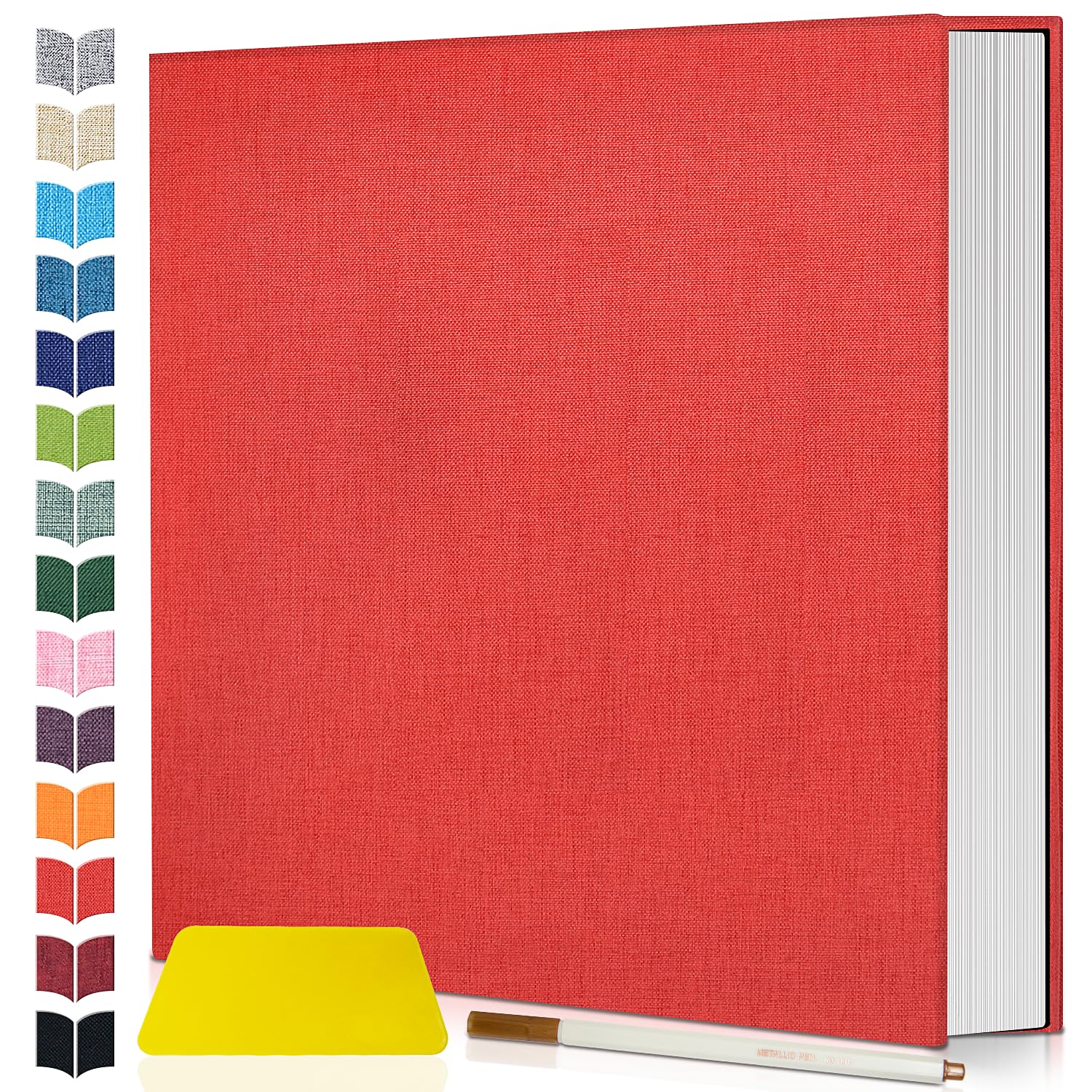 Artfeel Photo Album Self Adhesive Scrapbook,Large Photo Book for 4x6,5x7,8x10 Pictures,DIY Album for Baby Wedding Family Travel Birthday,with Metallic Pen and Scraper