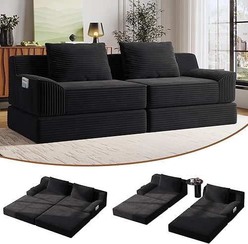 Miniatura 16 de Sofá modular Cloud de 104 pulgadas, sofás deshuesados para sala de estar, sofá en forma de L con otomana, sofá modular con asiento profundo, moderno