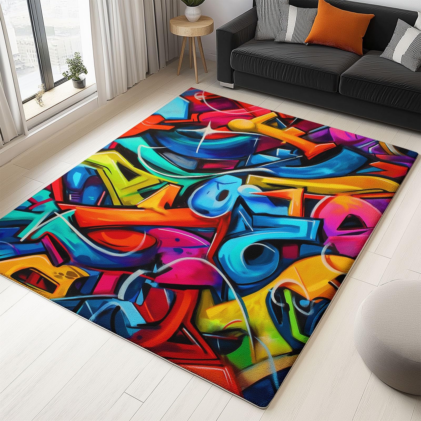 Tapis de salon 140 x 200 cm pour entrée et cuisine colorée