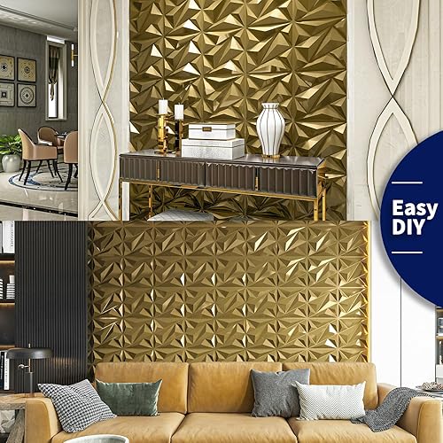 Miniatura 15 de Art3dwallpanels Paquete de 33 paneles de pared 3D de diamante para decoración de pared interior, paneles de pared con textura de flores de PVC