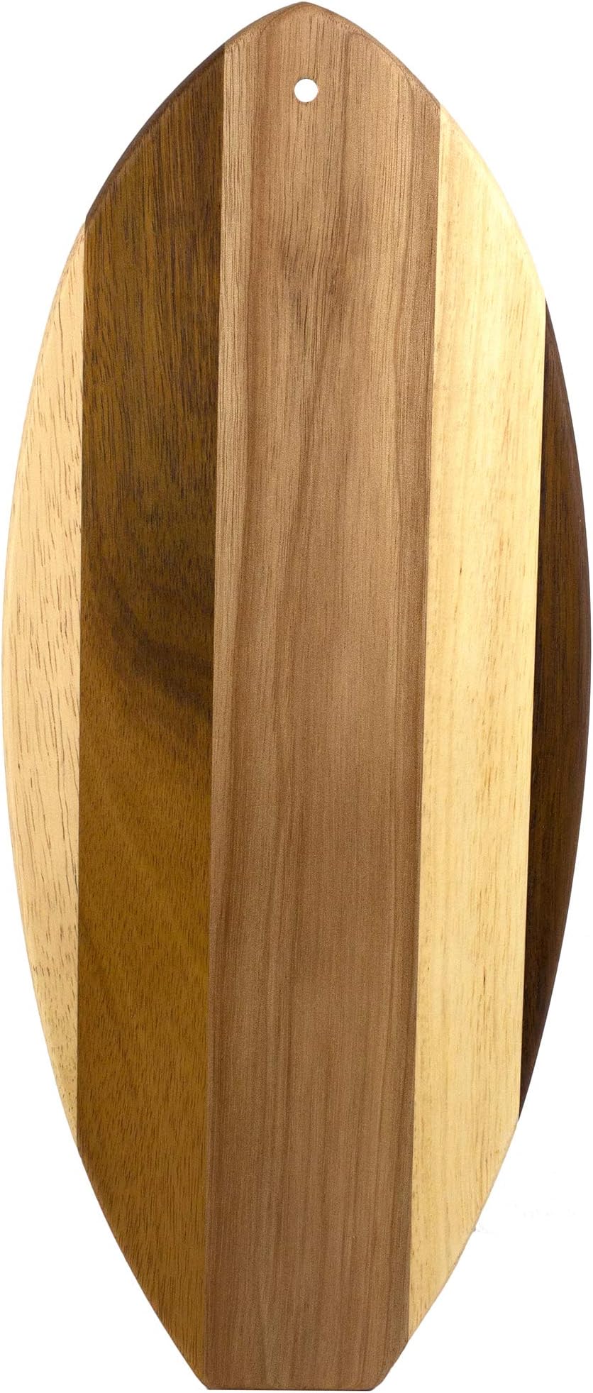 Totally Bamboo Rock & Branch Series Shiplap Li'l Surfer Surfboard Shaped Wood Serving and Cutting Board | Great for Wall Art