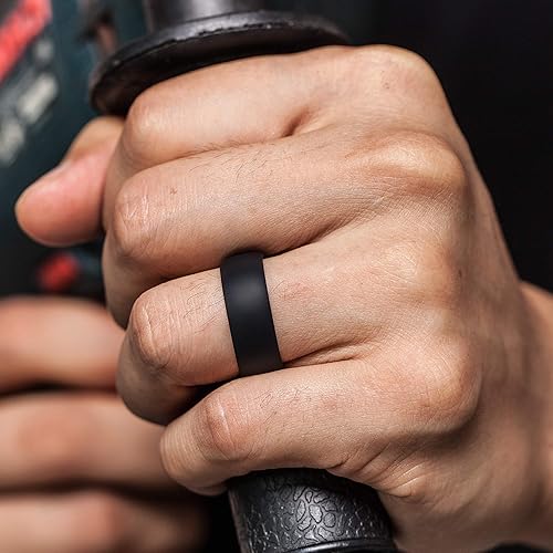 Miniatura 3 de ThunderFit - Anillos de silicona para hombre, diseño de estampado transpirable, paquete de 1, 4 o 7anillos de 516pulgadas de ancho y 332pulgadas de
