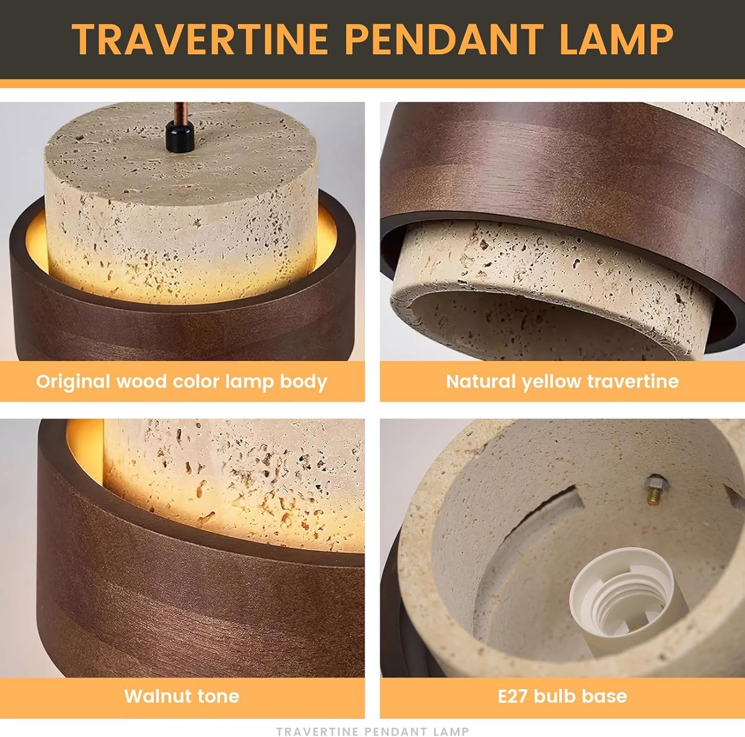 Wabi-Sabi plafondlamp retro gele grot steen crème hal balkon