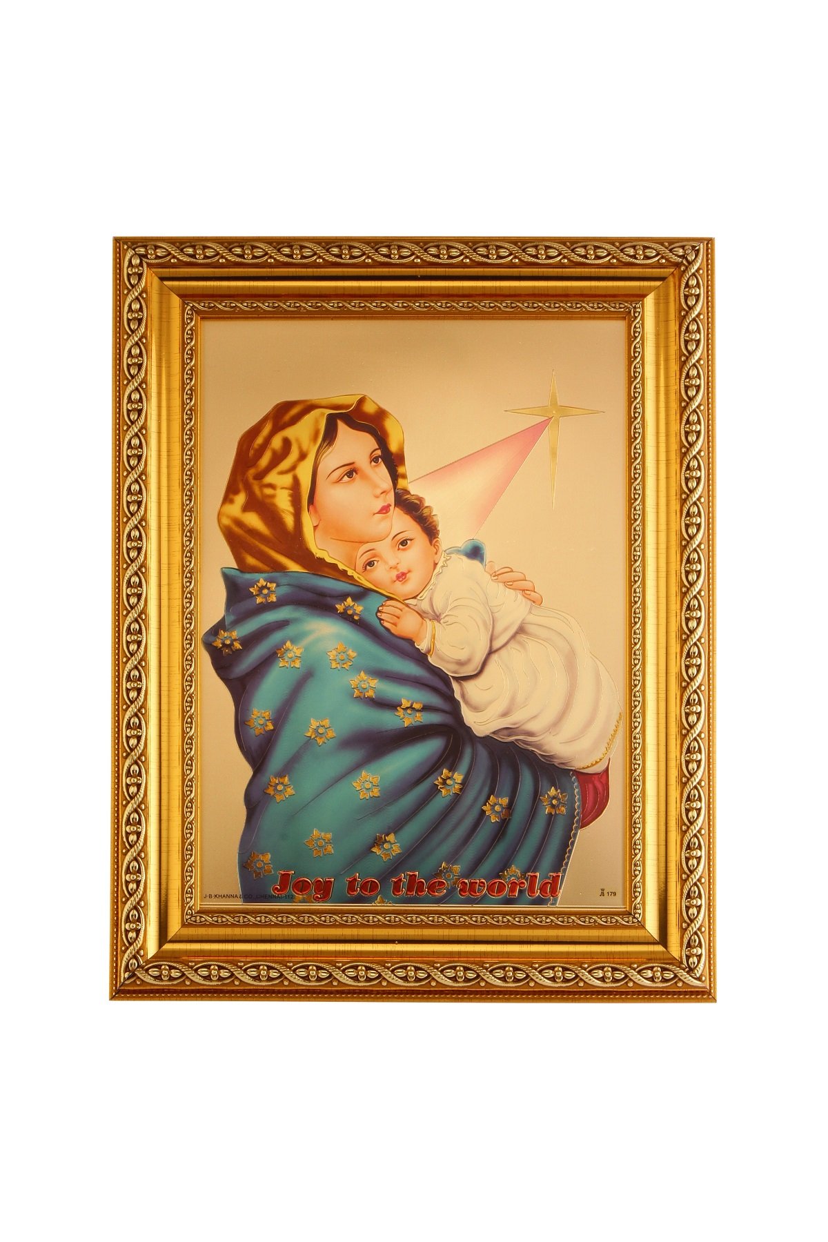 Photo de mère Marie avec Jésus tableau religieux décoratif cadre doré 28x36
