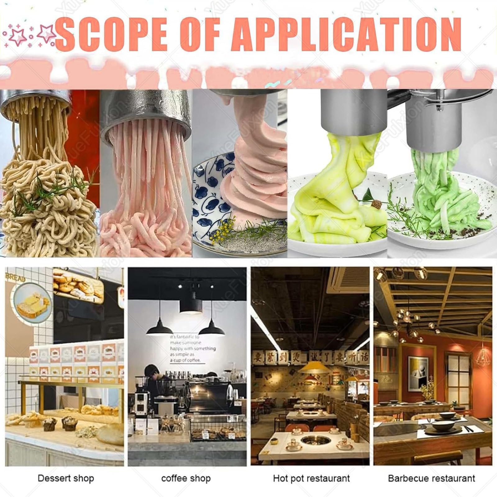 Machine à Glace Spaghetti Automatique à Haute Capacité – Équipement Professionnel pour la Production de Glace Italienne dans Les Hôtels,Patisseries et pour Les Food Trucks Red