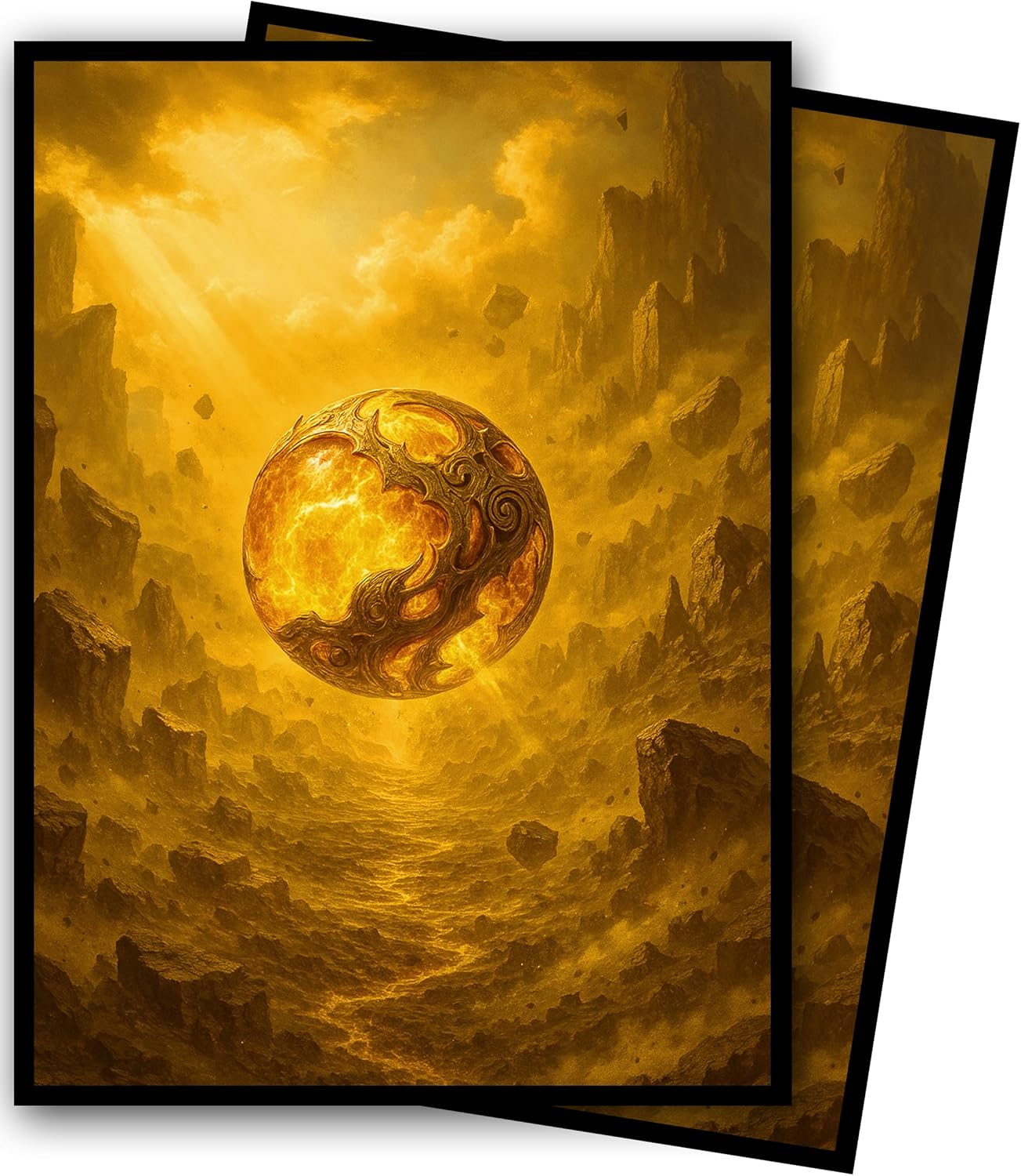 MTG Card Sleeves - Element Series (Earth/Fire/Wood/Water/Dark) - Ultra Clear Front & Matte Finish Back, 100 Count Standard Size Matte Art Sleeve for Magic The Gathering (Void's Gaze)