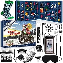 MOVINPE Gadget Advent Calendar for Men Teenage Boys 2025 Christmas, Gadgets Tools Funny Socks, Gua Sha Facial Tools, Paracord Survival Bracelet, 24 Days Gifts for Son, Boyfriend, Husband, Dad
