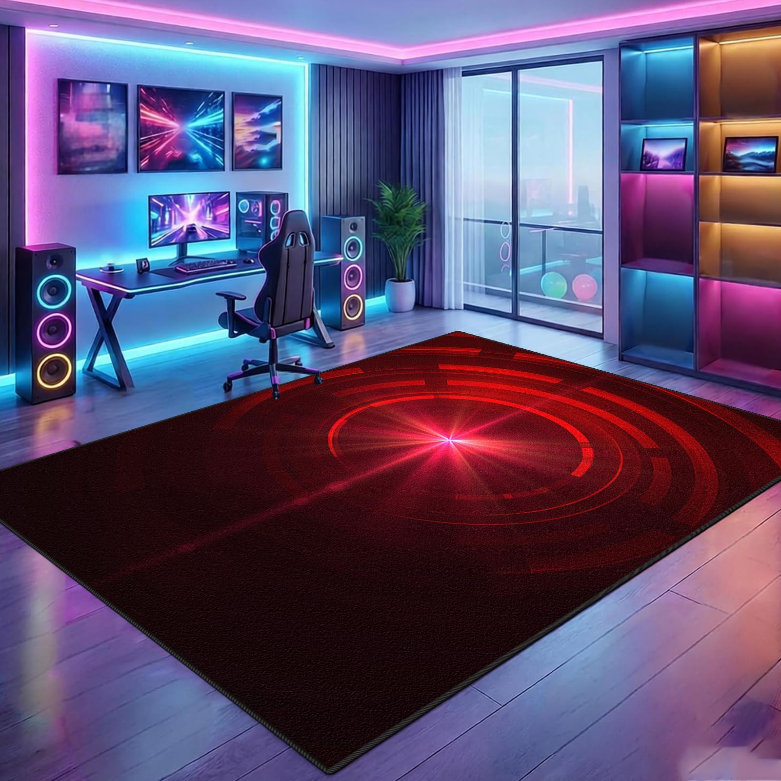 Tapis gamer grand tapis de jeu 3D antidérapant salon et chambre