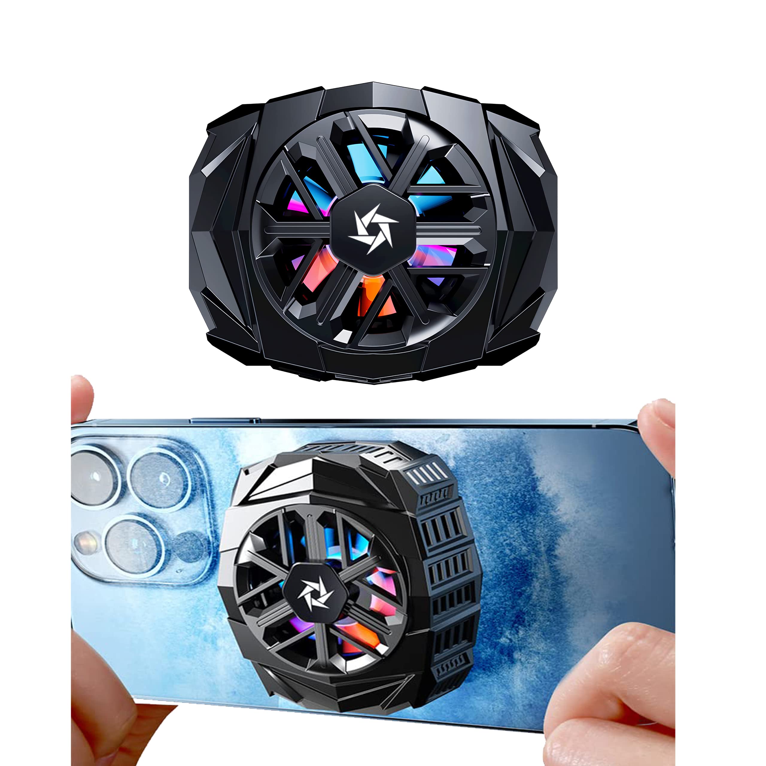Excefore Phone Cooler Fan, Magnetic Cell Phone Cooler Built-in Battery, Portable Gaming Semiconductor Cooling Compatible with iPhone, Samsung and Google Pixel and More