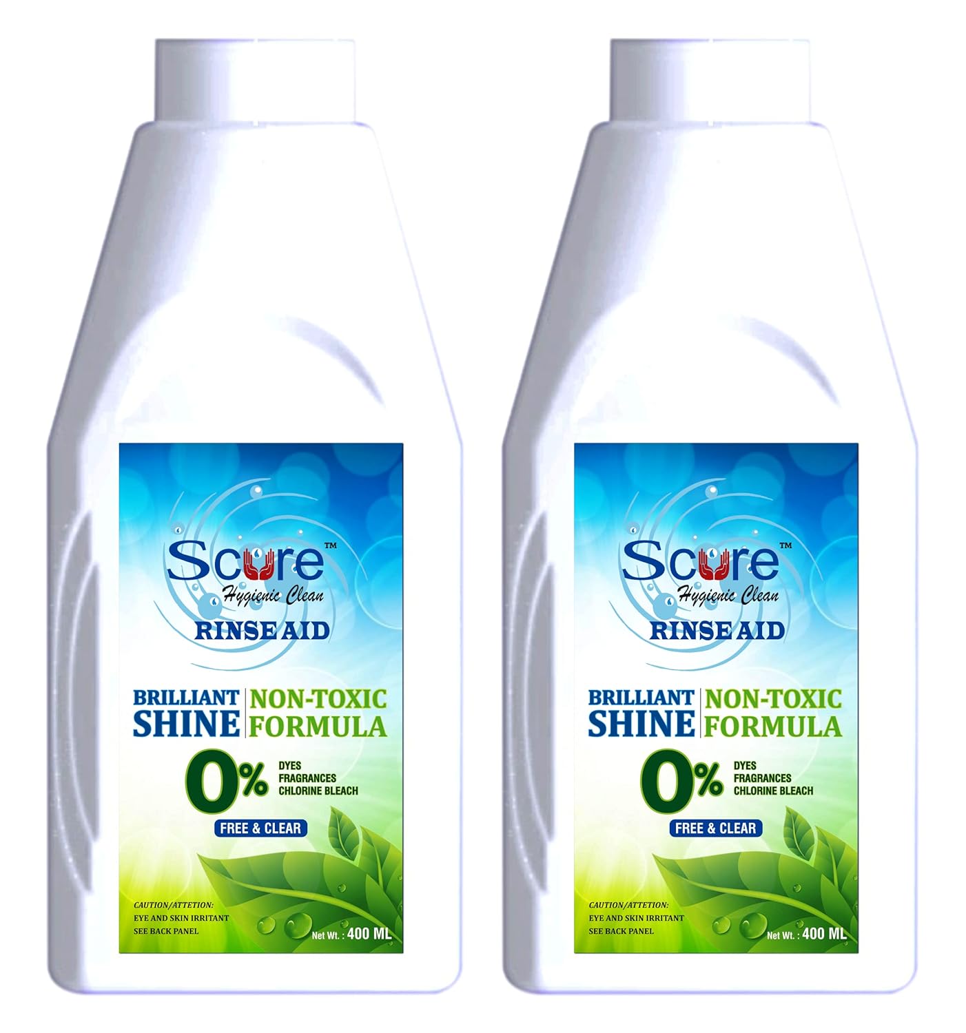 Scure Dishwasher Rinse Aid 2 X 400ml Protect & Shine With 0 Dyes