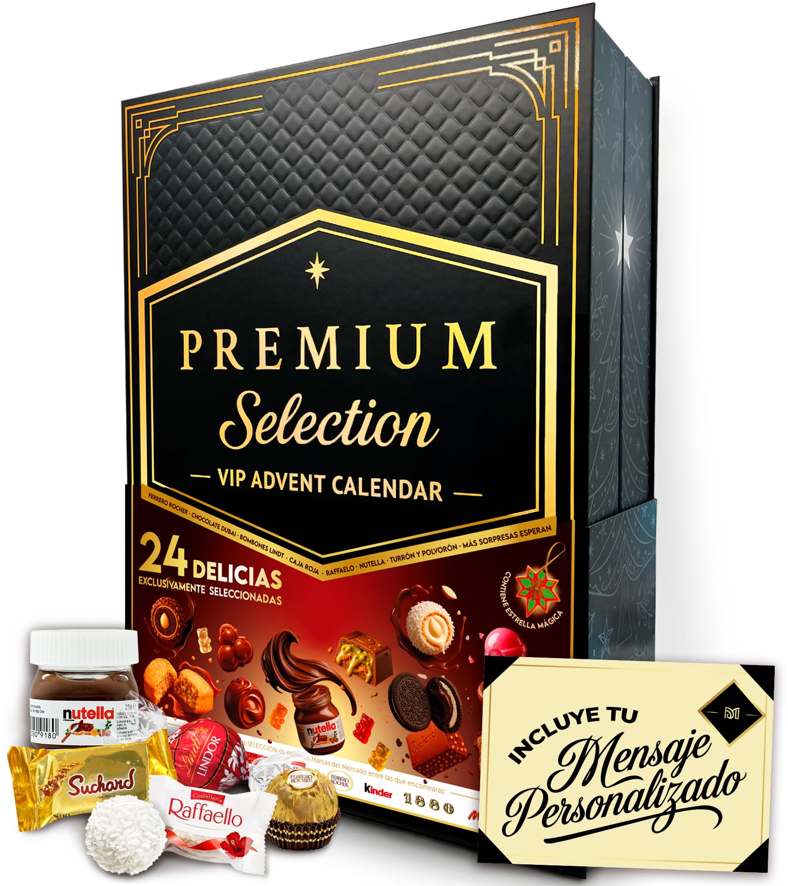 Calendario de Adviento Premium Moments 2025 Edición Lujo XXL 24 Delicias Ferrero Rocher Raffaello Caja Roja Chocolate Dubai 640 g