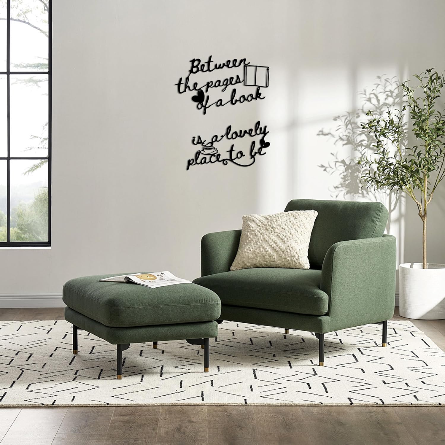 Book Wall Art, Reading Quote Wall Decor - Between The Pages Metal Sign Set, Library Wall Art, Gift for Book Lovers, 2-Piece Set