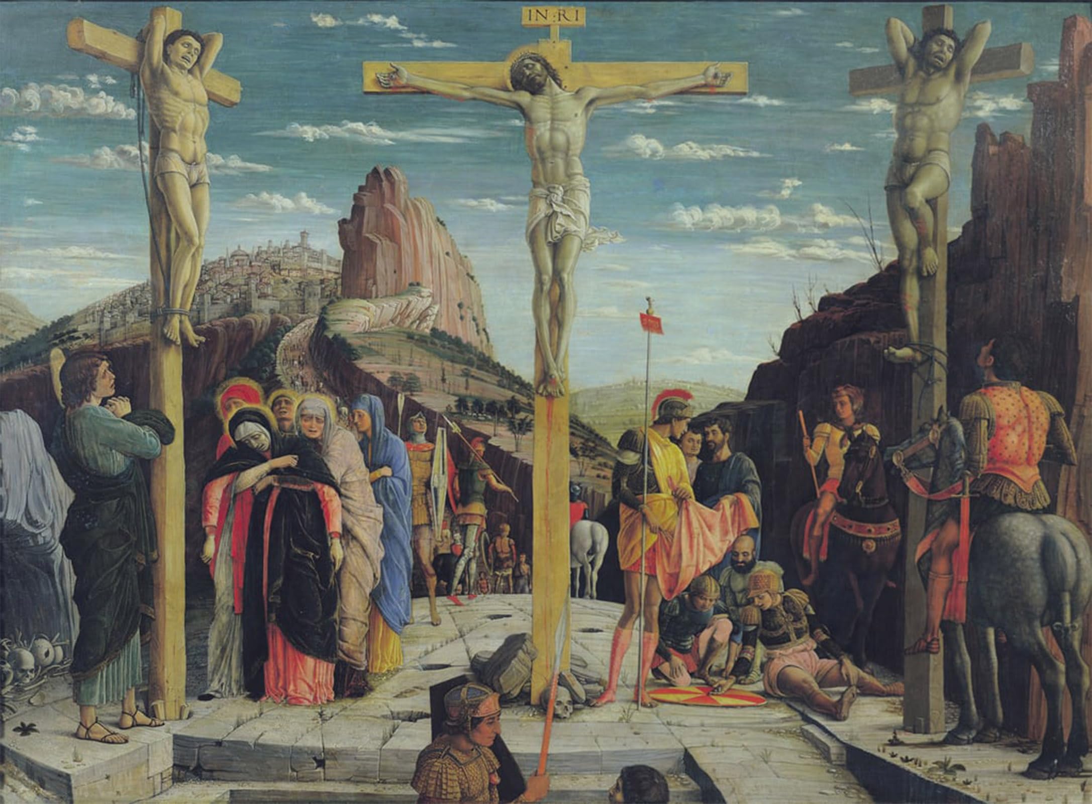 Artxlxxbn No Frame Famous Art Print Poster Vintage Wall Art Calvary Central Predella From The St Zeno Of Verona Altarpiece By Andrea Mantegna Canvas Art Poster For Home Decor 60X90cm