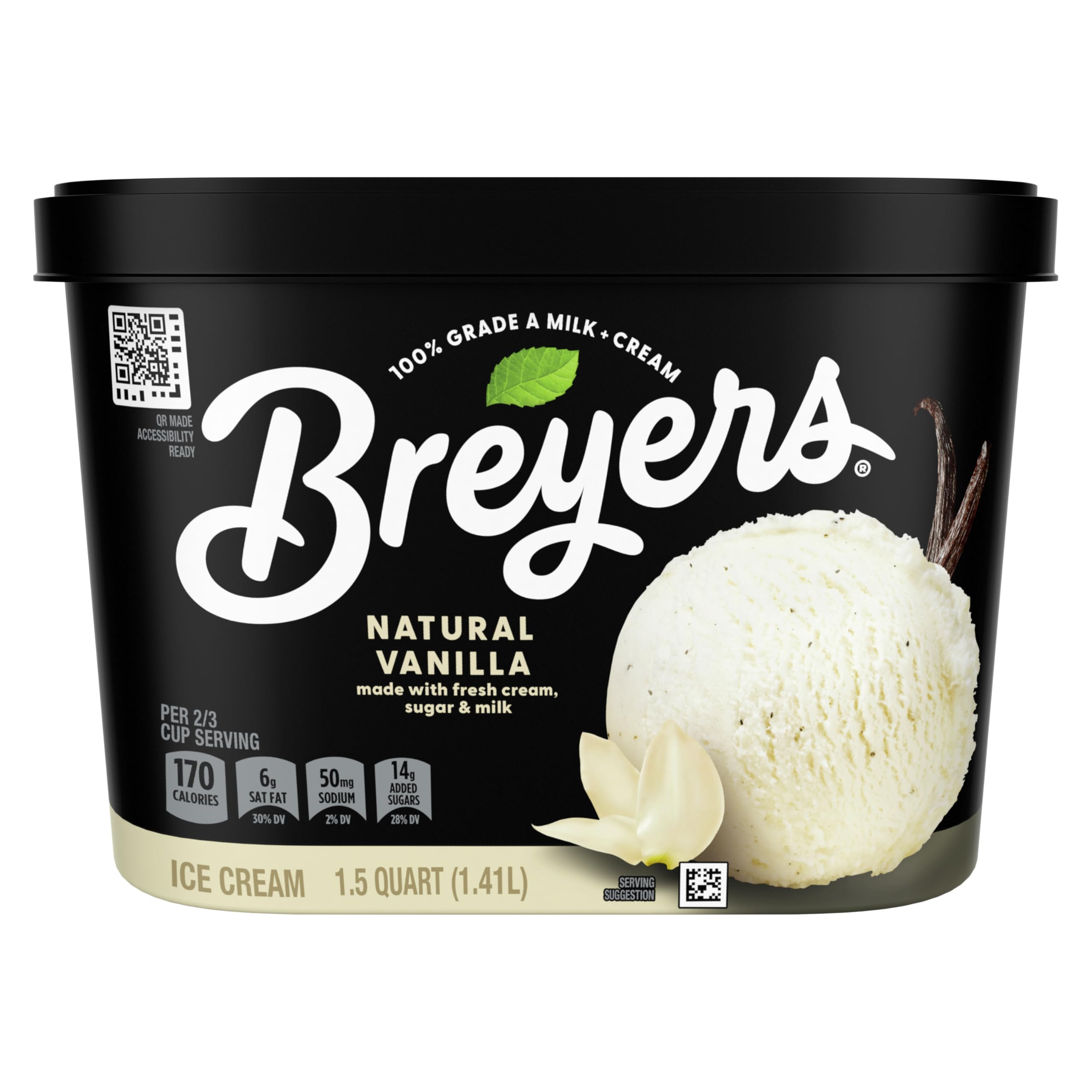 Breyers Classics Ice Cream for a Delicious Frozen Treat Natural Vanilla Made With 100 Percent Grade A Milk