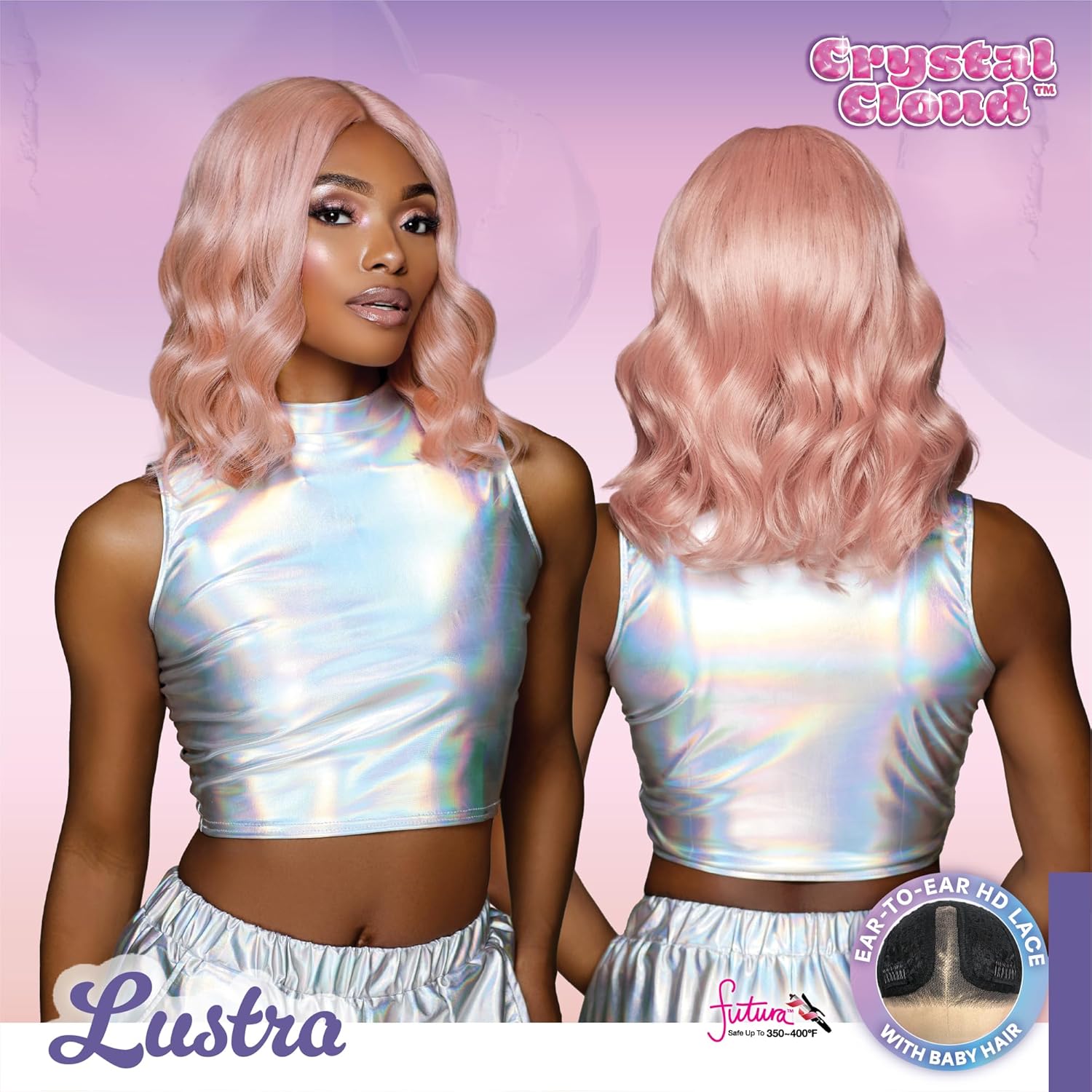 Sensationnel ShearMuse Crystal Cloud Lace Wigs - Lustra Wide 5 Inch Deep Parting Synthetic Preplucked Hairline Glueless Lacefront (FAIRYHEATHER)