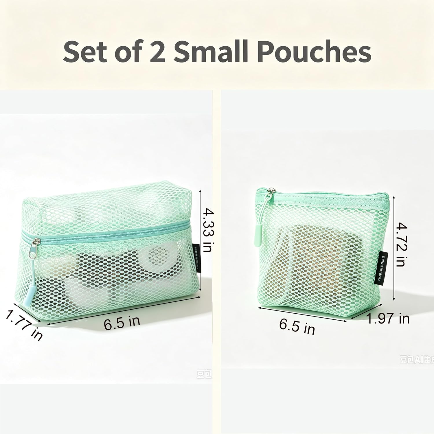 2Pcs Mesh Makeup Bag Set Travel Cosmetic Pouch Toiletry Bag image 4