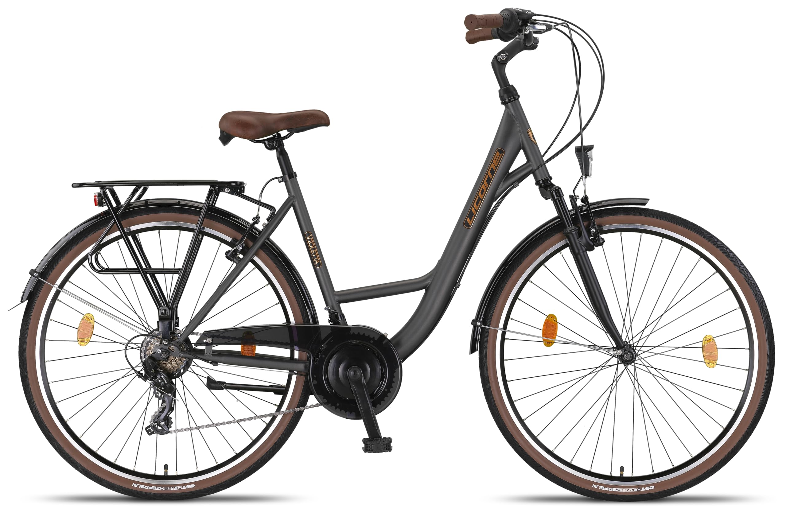 Licorne Bike VIOLETTA Premium City Bike en 24,26 y 28 pulgadas - Bicicleta para niñas, niños, hombres y mujeres - 21 velocidades - Bicicleta holandesa