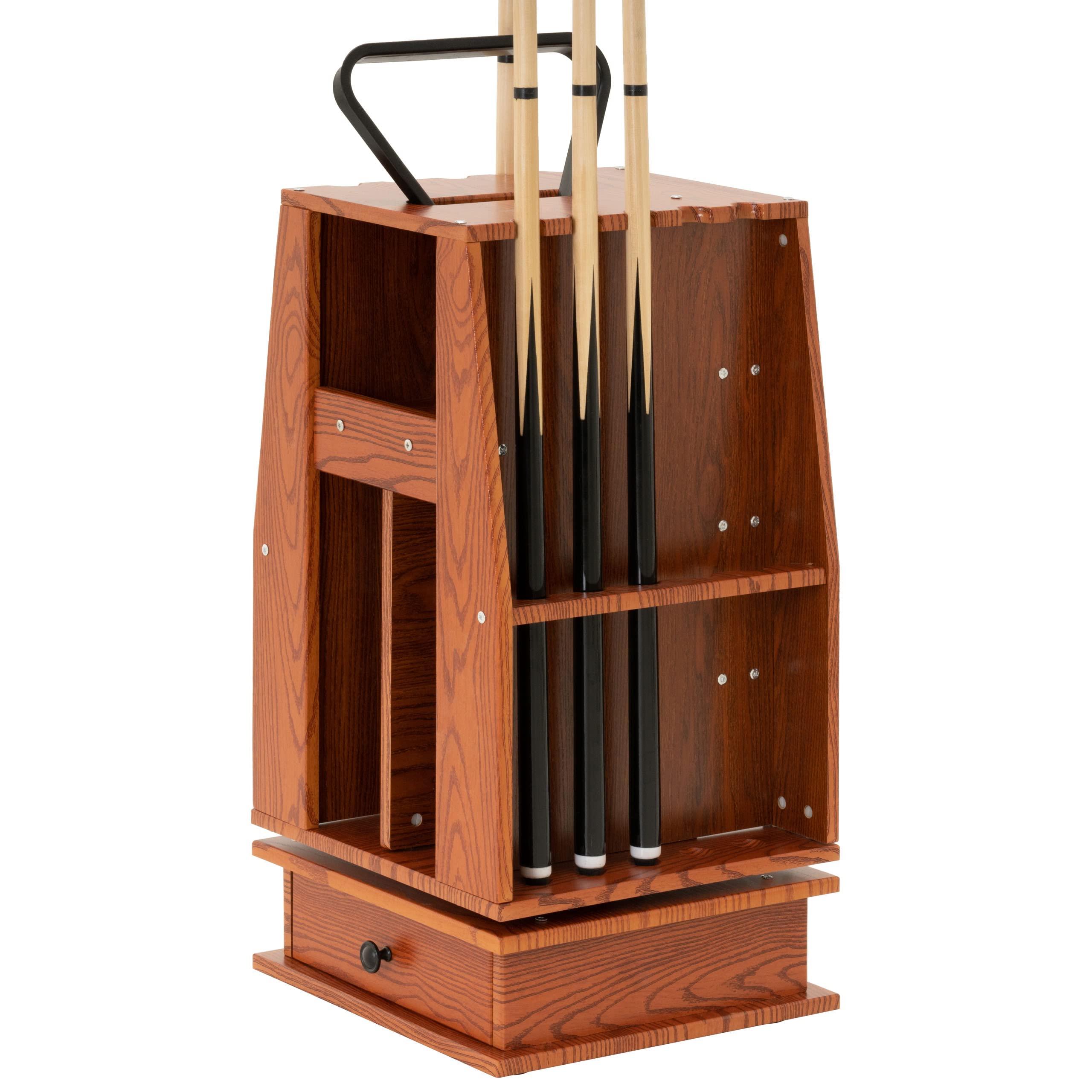 Nexos Trading Massivholz Queue-Ständer in Braun, Drehbar, Platz für 10 Queues, Maße: 80x30x40 cm - Eleganter und Robuster Billard Queue Halter