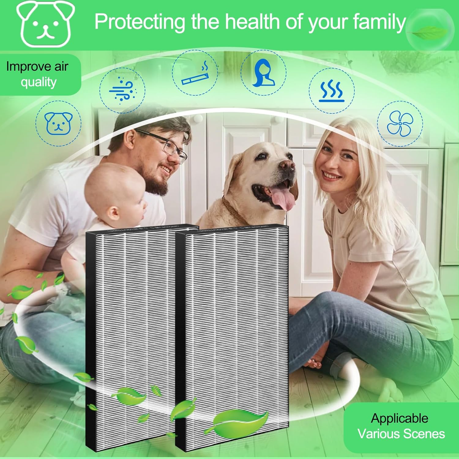 KC-860U Replacement Filter, Compatible with for Sharp Air Purifier FZ-C150HFU, 2 Pack - Image 2