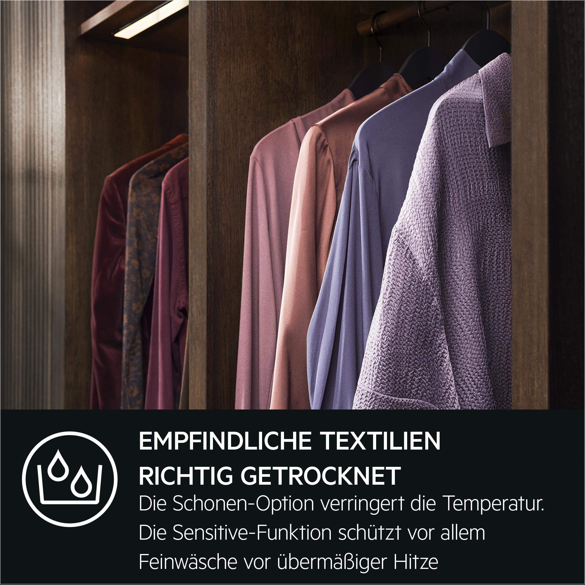 AEG Wärmepumpentrockner 8 kg Serie 9000 AbsoluteCarePlus TR9AMZ2024 Daunentrocknung 3D-Scan Restfeuchteermittlung Knitterschutz Trommelbeleuchtung