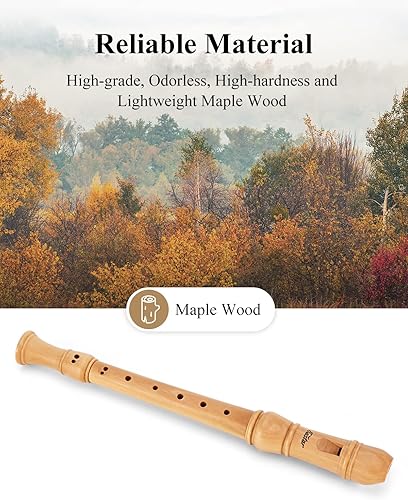 Miniatura 4 de Eastar Soprano - Grabadora para principiantes alemana con tecla C de arce, grabador descante para niños y adultos, grabadora de 3 piezas con estuche