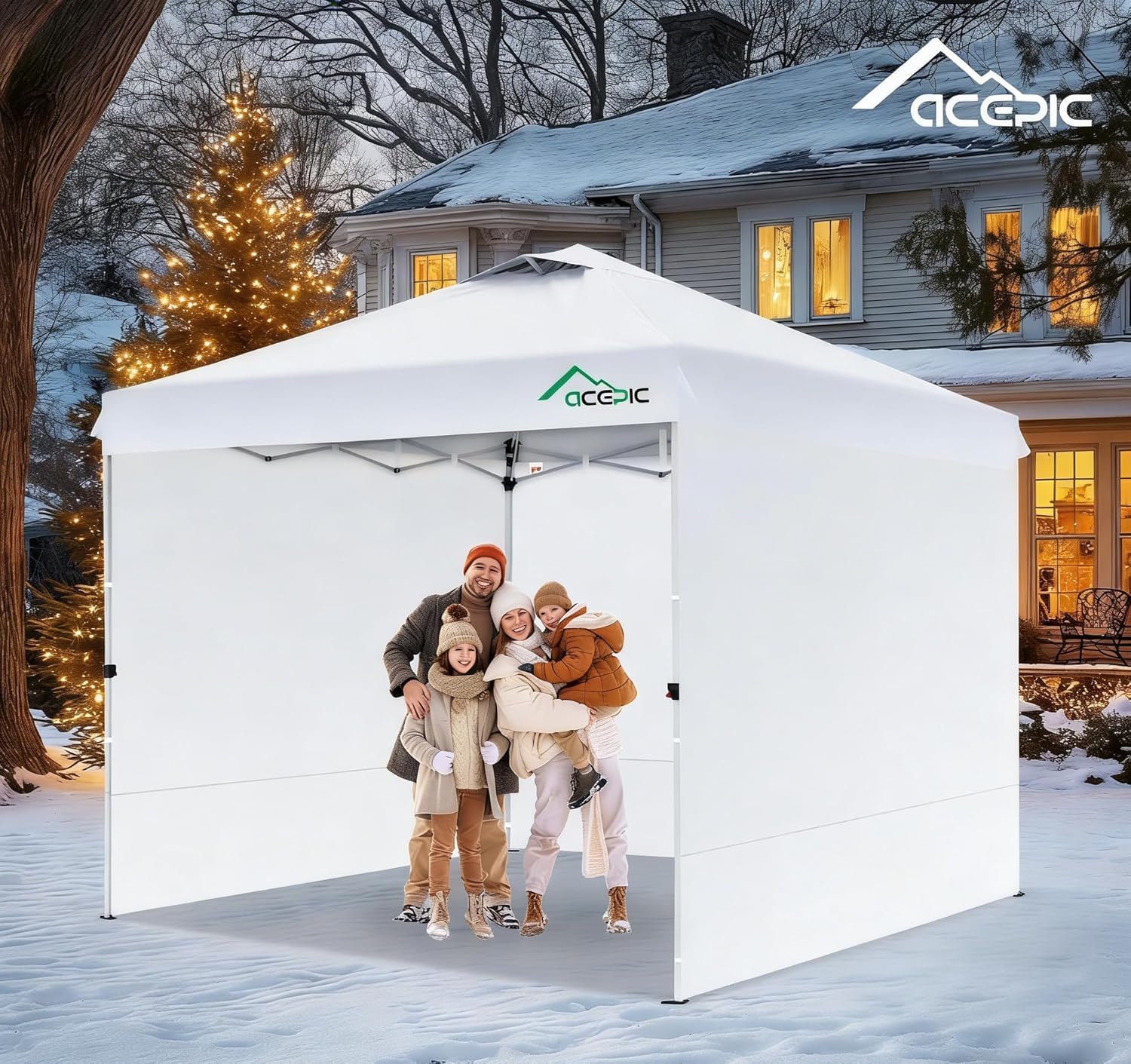 4 Pareti per Gazebo 3x3 Impermeabili e Anti-UV 99% - Teli Laterali per Tendone da Giardino, Colore Bianco (Solo 4 Parti Laterali, Senza Struttura)