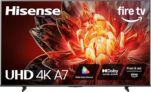 Hisense Serie A7 de 43 pulgadas (43A7NF, modelo 2025) 4K UHD Smart Fire TV, control remoto por voz con Alexa, amplia gama de colores, HDR10+, Dolby