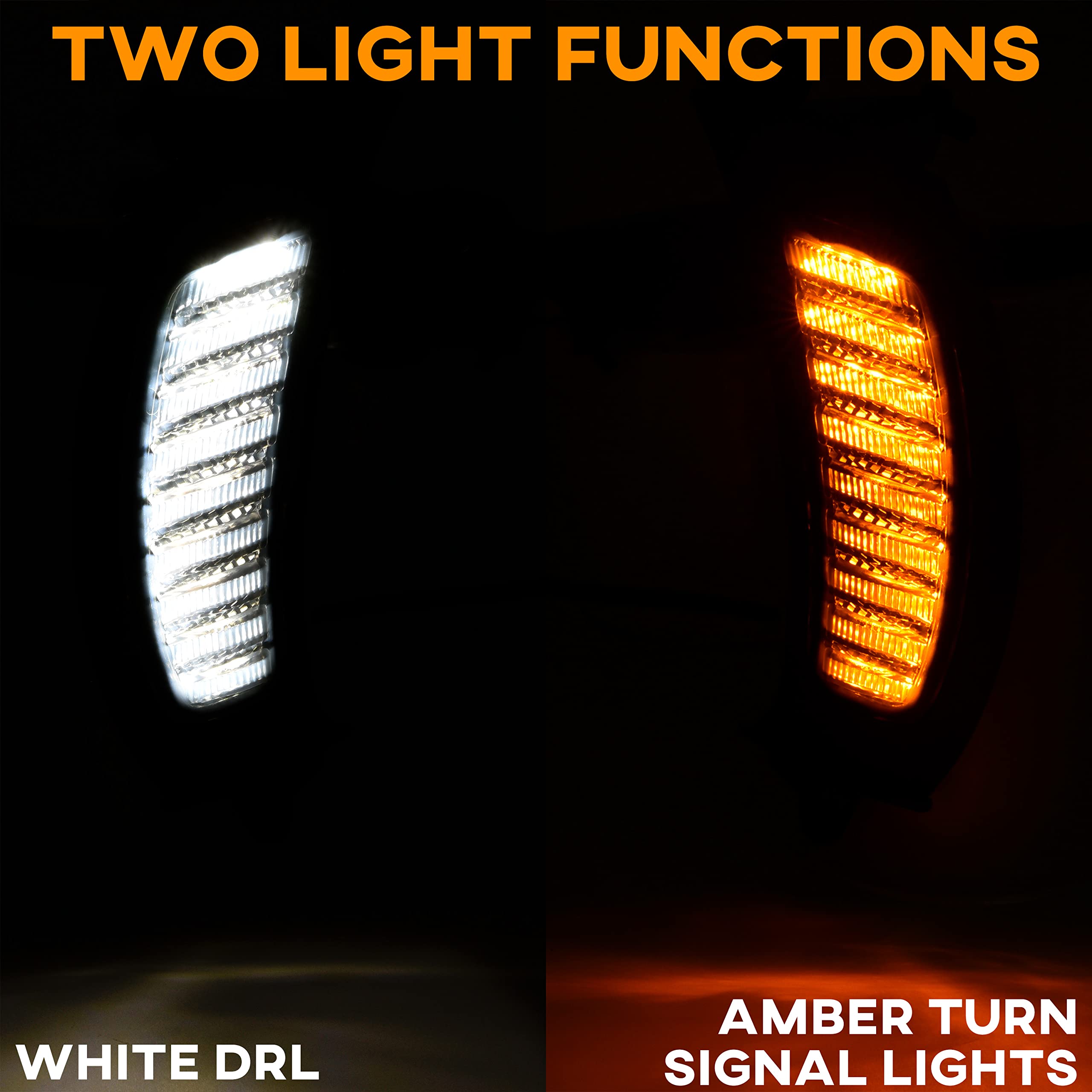 VEISUTOR LED Vent Turn Signal Lights for Road Glide, Driving Front Lights Side Lamps w/DRL and Turn Signals for Harley Road Glide 2015-2020