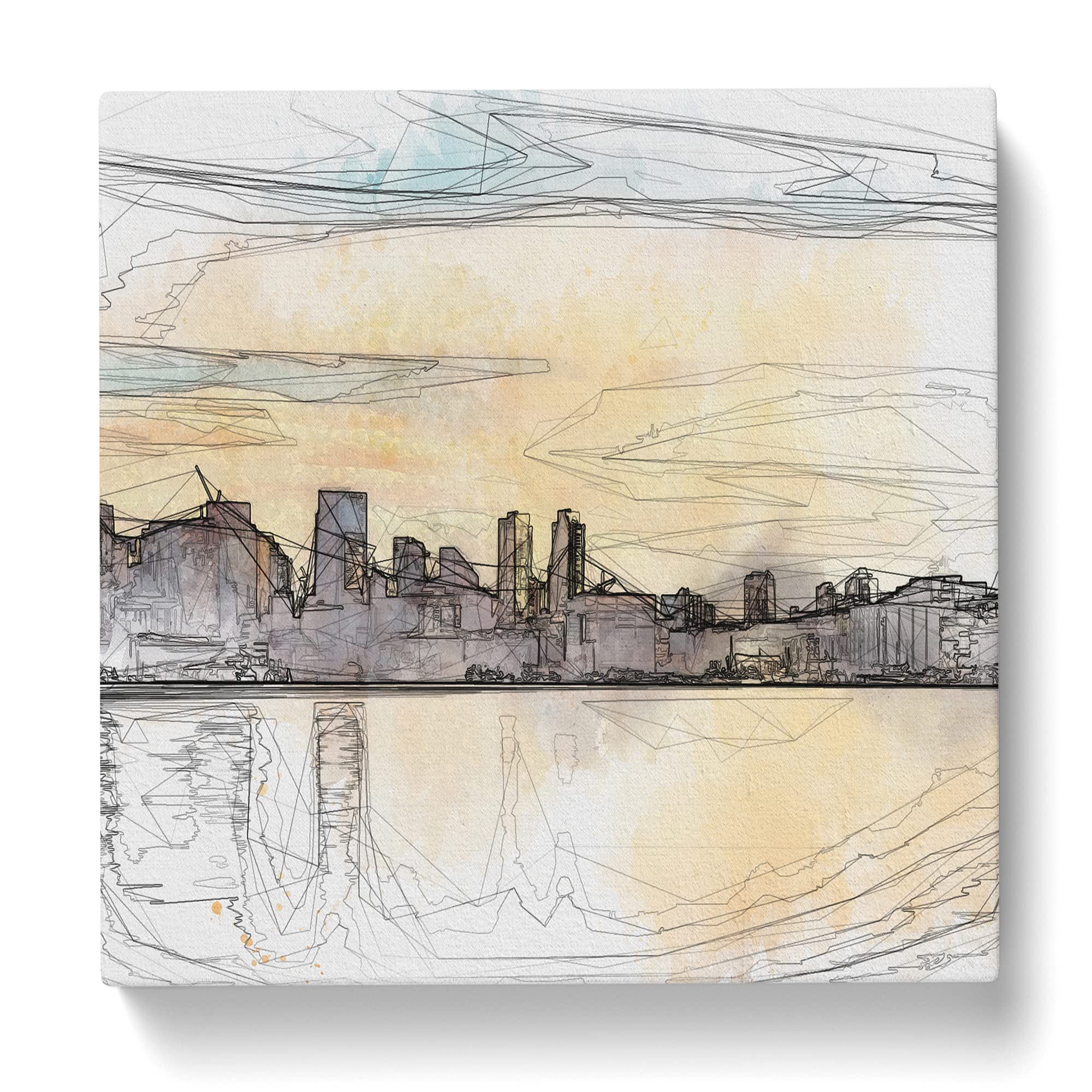 Reflection of the Seattle Skyline Canvas Print, Mixed, 35L x 35W cm - Image 3