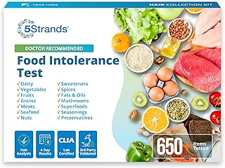 5Strands Food Intolerance Test, Accurate Hair Analysis, 658 Items Tested, at Home Food Sensitivity Test Kit for Adults & Kids, Gut Health Test, Results in 4 Days