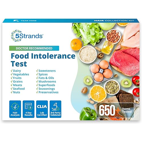 5Strands Food Intolerance Test, Accurate Hair Analysis, 658 Items Tested, at Home Food Sensitivity Test Kit for Adults & Kids, Gut Health Test, Results in 4 Days