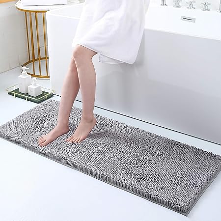 Amazon Com Xiyunte Bath Mat Non Slip Bathroom Rugs 20 X 48inch Extra Long Bathroom Mat Chenille Soft And Absorbent Luxury Kitchen Shaggy Carpet Runner Rugs And Mats Machine Washable Home