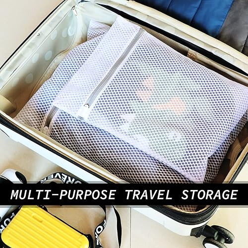 Miniatura 9 de SUERIV Delicates - Bolsa de lavandería  Paquete de 2 bolsas de lavado de lencería de malla de panal duraderas