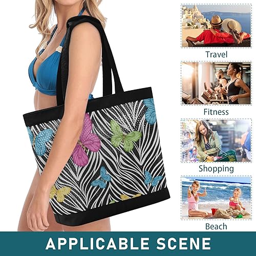 Miniatura 2 de senya Mesh Beach Bag Handy Mesh Tote Bag Large Beach Bags Sandproof Swim Pool Bag for Gym Travel Daily